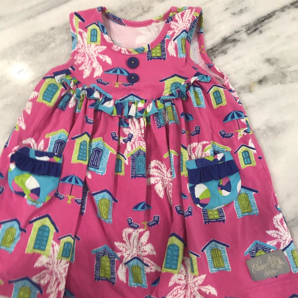 Eleanor rose pink tropical dress size 2